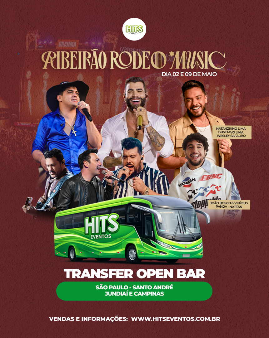 RIBEIRAO RODEO MUSIC - 09/MAIO (TRANSFER OPEN BAR)