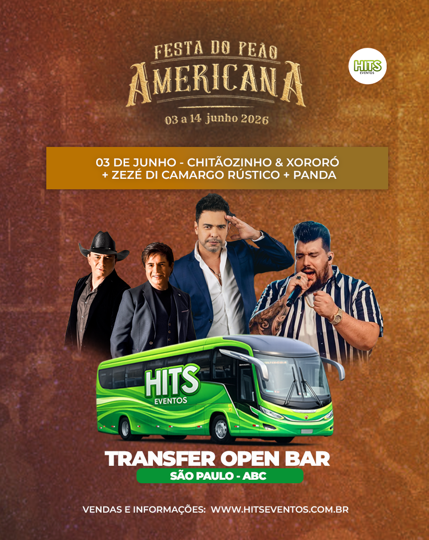 RODEIO DE AMERICANA (03/06) - TRANSFER OPEN BAR - SAÍDA SÃO PAULO
