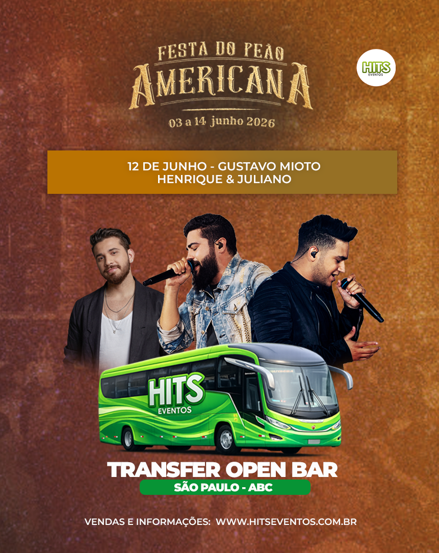 RODEIO DE AMERICANA (12/06) - TRANSFER OPEN BAR - SAÍDA SÃO PAULO